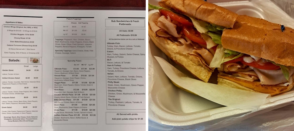 Arno Pizza Menu