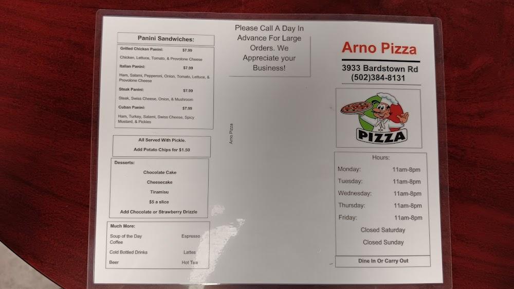 Arno Pizza Menu image 2
